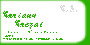 mariann maczai business card